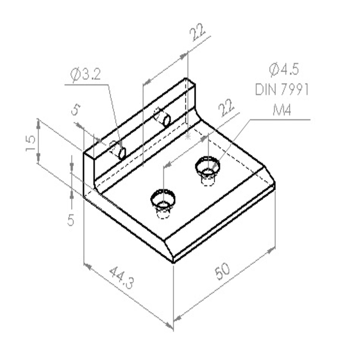 Türstopper für Profile Nut 8 I-Typ - 3DP